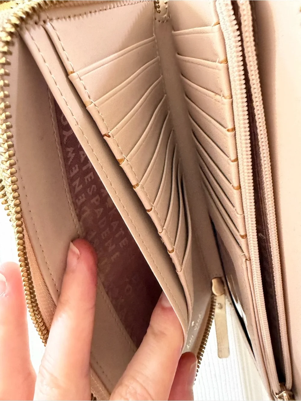 kate spade Cream Zip-Around Wristlet Wallet
